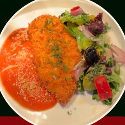 Chicken Parmigiana with Salad